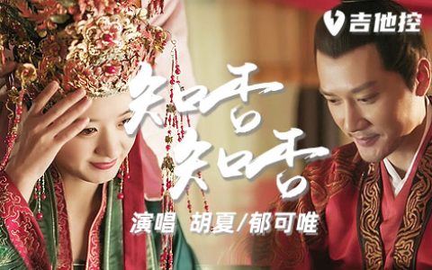知否知否吉他谱,胡夏/郁可歌曲,D调简单指弹教学简谱,2张六线谱图片